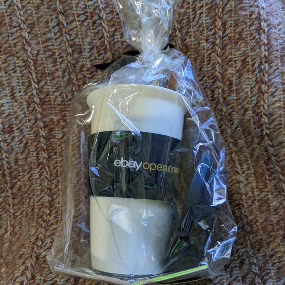 Coffee/Tea Cup W/black Lid And Tea Holder - Picture 1 of 8